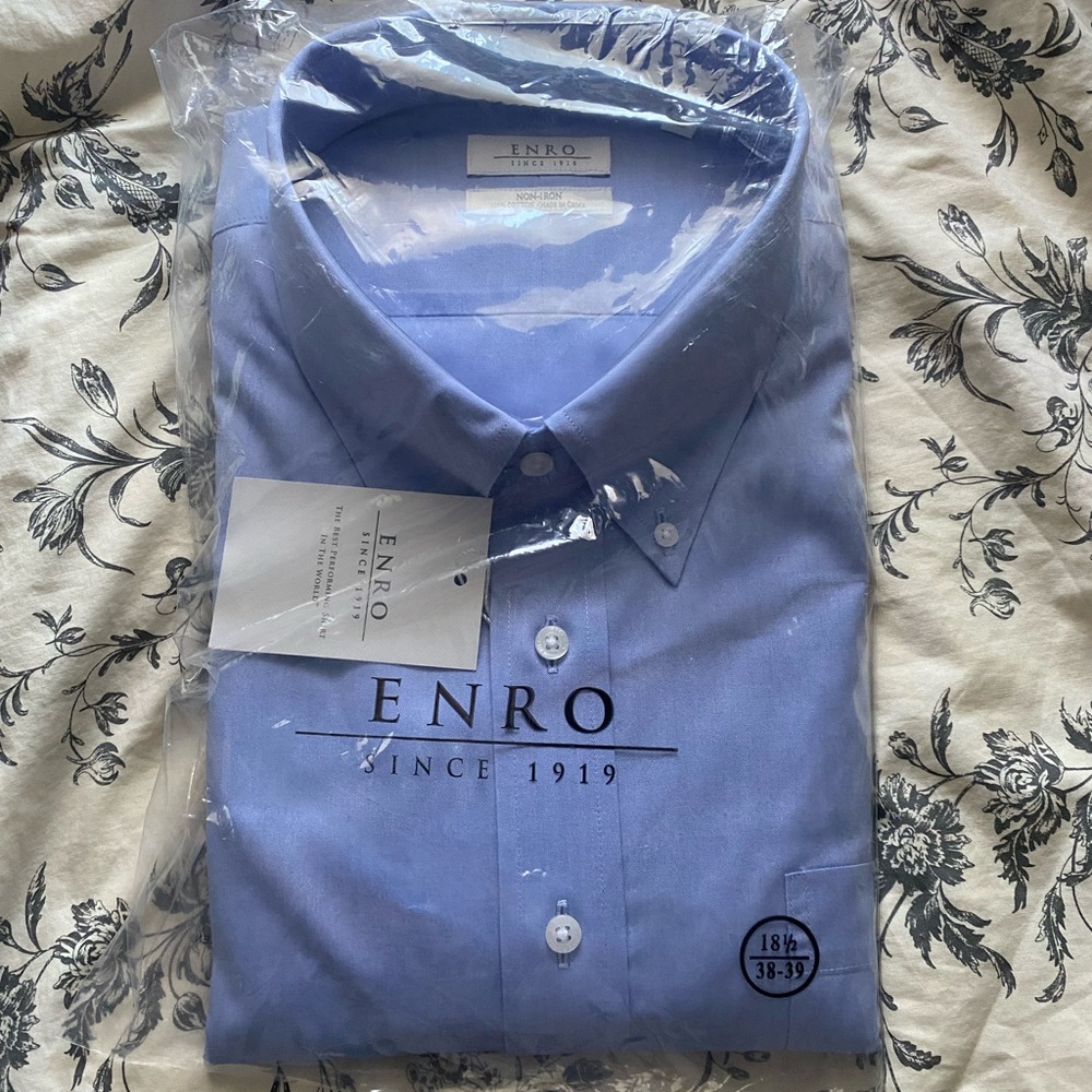 ENRO Light Blue Dress shirt 18.5 38-39